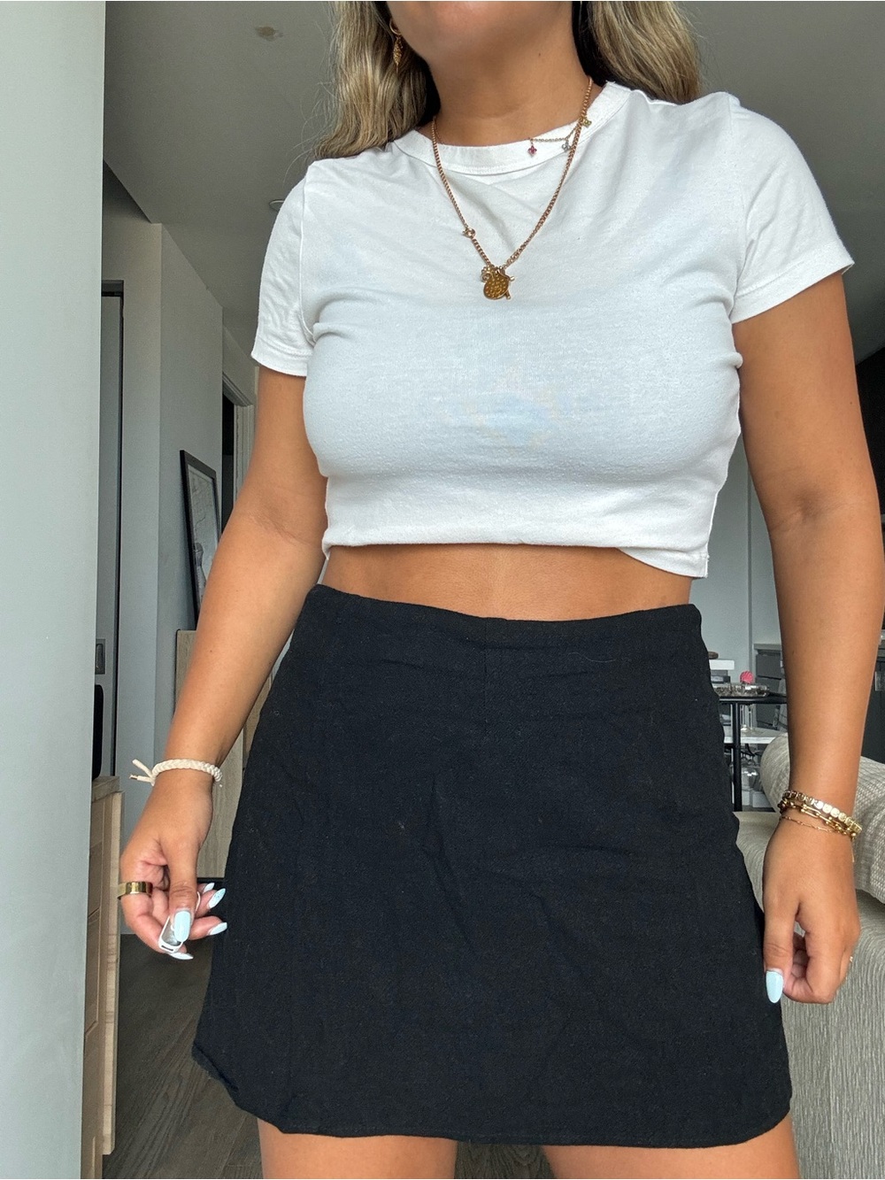 Princess Polly Black Mini Skirt - Clean A-Line Silhouette